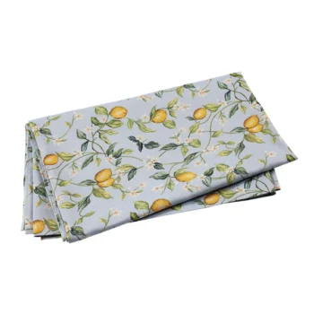 Vietri Tavola Lemons With White Flowers Tablecloth