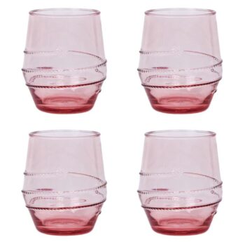 Juliska Amalia Acrylic Small Tumbler - Coral - Set of 4